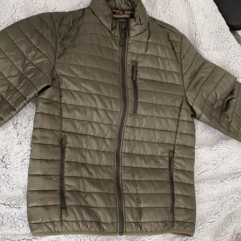 Men's S J. Crew Full Zip Primaloft 3 In 1 System Puffer Jacket - Olive Green